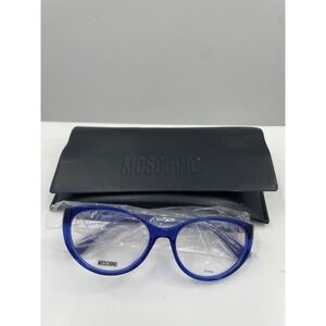 Moschino MOS557 PJP 140 Eyewear Frame Women's Blue with Leather Protective Pouch
